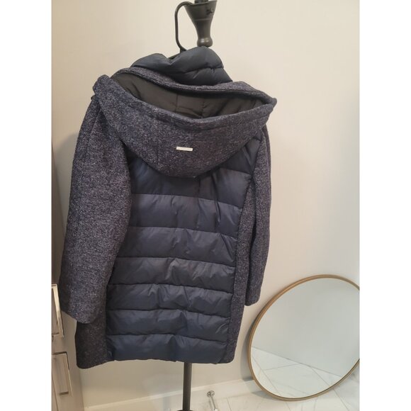 Soia & Kyo Rooney Hooded Mixed Media Coat Large Black - Picture 5 of 9